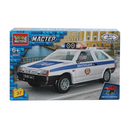 LADA конструктор ваз-2108 МИЛИЦИЯ, 37 дет. (легко собрать) Город мастеров в кор.80шт