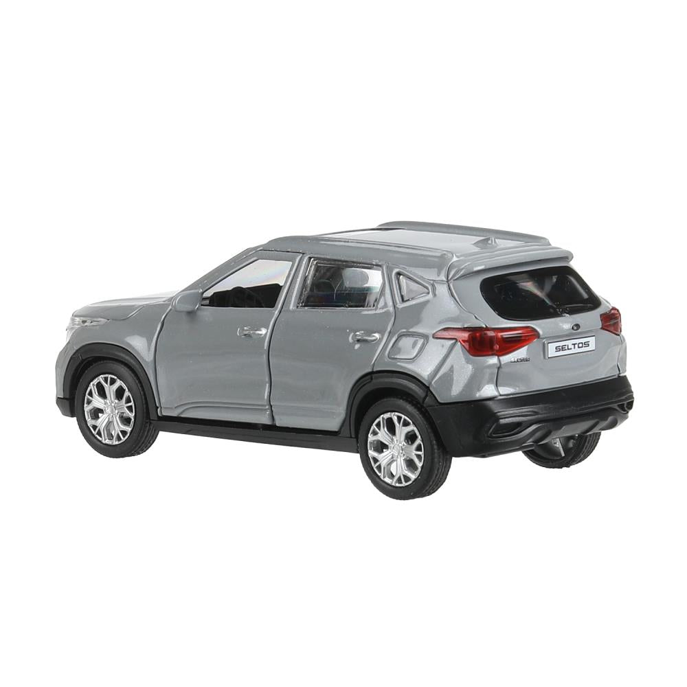 Машина металл KIA seltos длина 12 см, двери, багажник., инерц, серебряный, кор. Технопарк в кор.2*36шт