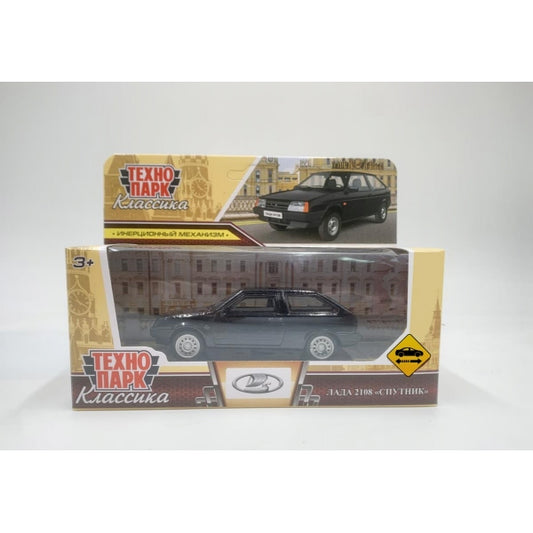 Машина металл LADA lada 2108 длина 10,5 см, инерц, черный, кор. Технопарк в кор.2*36шт