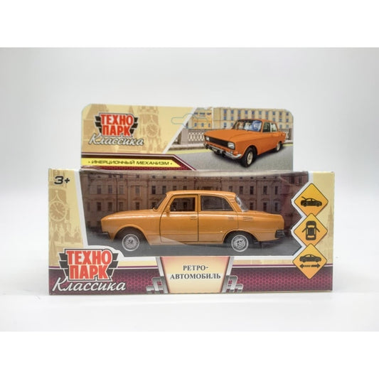 Машина металл азлк ретро-модель 2140sl,12,5 см, дв, сумка, ин, оранжевый, кор. Технопарк в кор.2*36шт