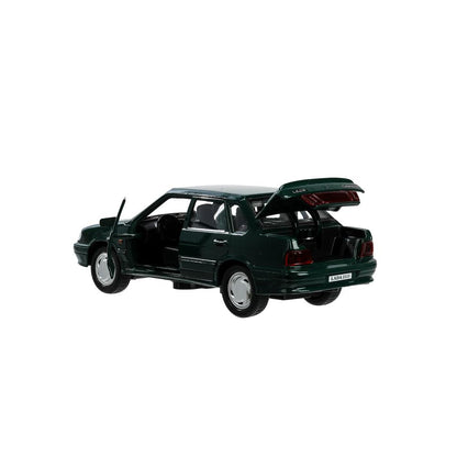 Машина металл ваз-2115 "самара" длина 12 см,двери,темно-зеленый,кор. Технопарк в кор.2*36шт