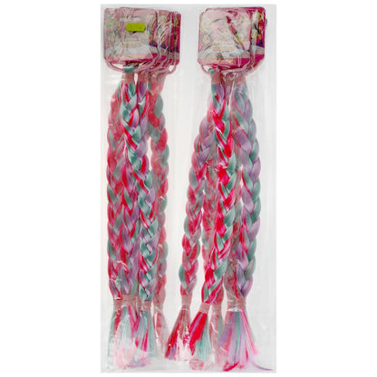 Аксесс. д/девочек СКАЗОЧНЫЙ ПАТРУЛЬ резинка с косой (розовый/бирюзовый) МИЛАЯ ЛЕДИ уп-10шт в кор50уп