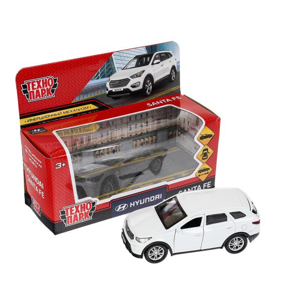Machine en métal HYUNDAI SANTAFE 12 cm, double, bagage, acier, blanc, cor. Parc technologique dans le cor.2*36шт