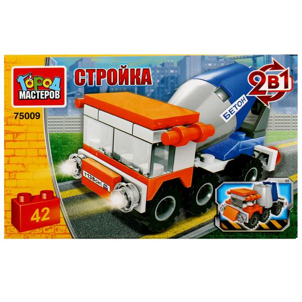 Конструктор БЕТОНОМЕШАЛКА 2в1, 42 дет. Grands maîtres en cor.2*40шт