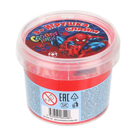 Игрушка слайм супергерой, базовый красный с резиночкой, 100 г Слайм-Ням в кор.48шт