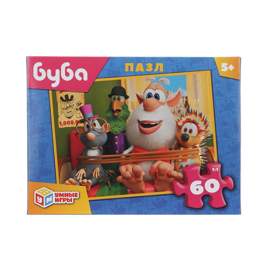 Буба. Пазлы классические в коробке. 60 деталей. 190х141х35 мм. Умные игры в кор.24шт