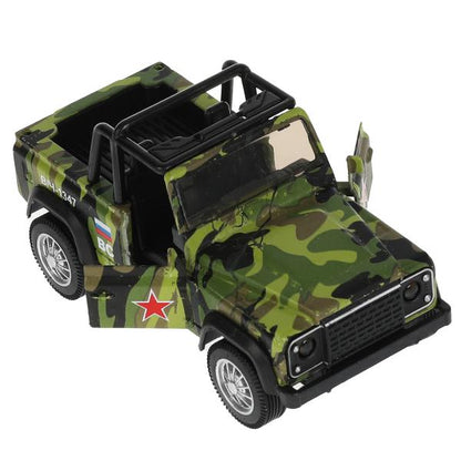 1904C350-RМашина металл свет-звук ВНЕДОРОЖНИК 10,5 см, инерц., КАМУФЛЯЖ, кор. Технопарк в кор.2*120ш
