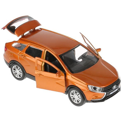 Машина металл LADA VESTA SW CROSS 12см, открыв. двери, инерц, золотой. в кор. Технопарк в кор.2*36шт