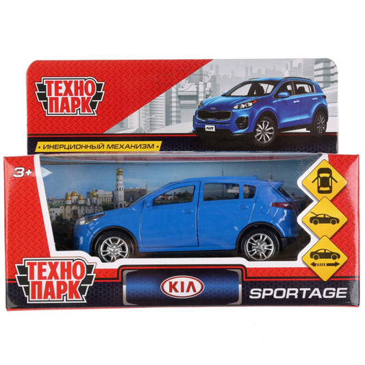 SPORTAGE-BU 273046 Машина металл "KIA SPORTAGE" 12см, открыв. двери, инерц., синий в кор. Технопар