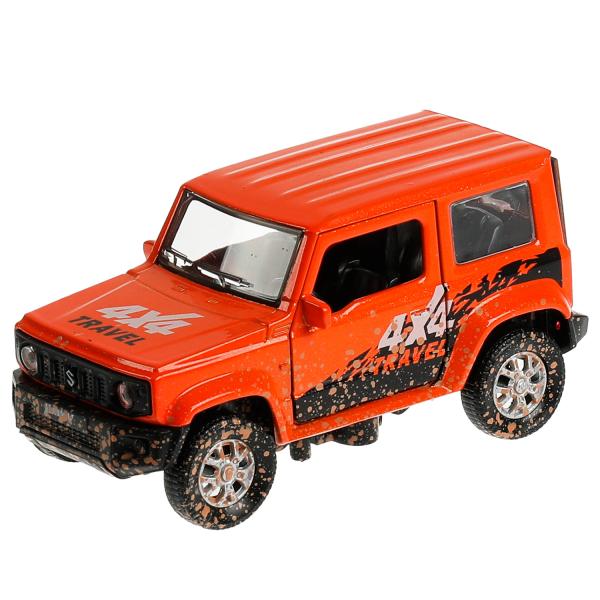 JIMNY-12MUD-OG 335445 Машина металл SUZUKI JIMNY 11,5 см, двер, баг, инер, оранж, кор. Технопарк в к