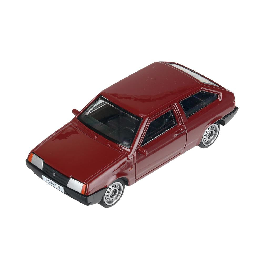 Машина металл LADA lada 2108 длина 10,5 см, инерц, вишневый, кор. Технопарк в кор.2*36шт