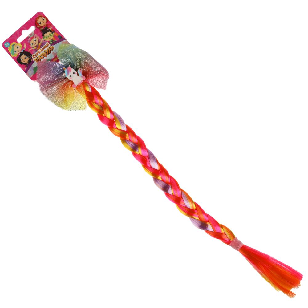 Аксесс д/девочек СКАЗОЧНЫЙ ПАТРУЛЬ резинка с косой/banтом(роз/оранж/желт)МИЛАЯ ЛЕДИуп-10шт в kor50up