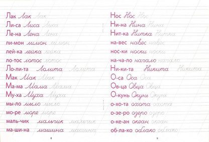 КАЛЛИГРАФИЧЕСКАЯ ПРОПИСЬ А5. ПИШЕМ СЛОВА