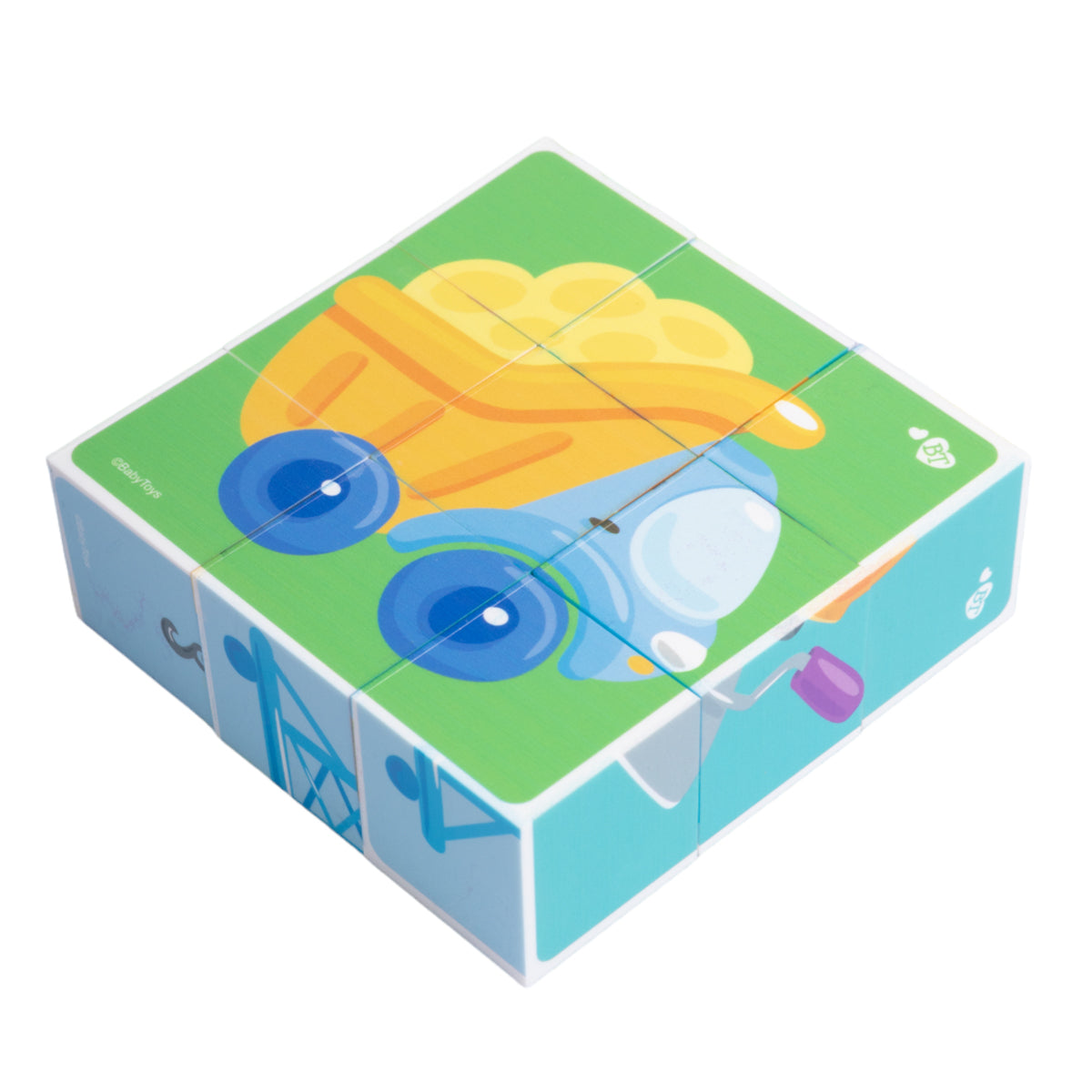 Кубики "На стройке" (без обклейки) 9 шт Детские игрушки