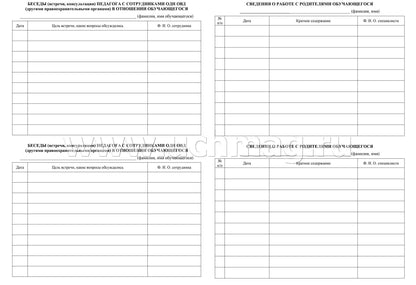 Журнал индивидуальной работы с обучающимися (Формат А4, блок писчая 60, обл. офсетная 160) 32 стр.