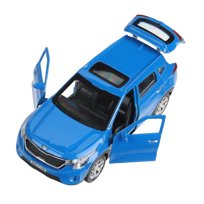 Машина металл KIA seltos длина 12 см, двери, багажник., инерц, синий, кор. Технопарк в кор.2*36шт