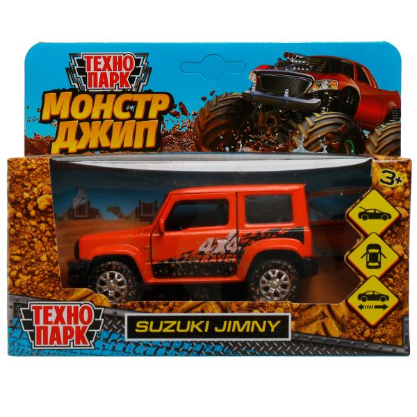 JIMNY-12MUD-OG 335445 Машина металл SUZUKI JIMNY 11,5 см, двер, баг, инер, оранж, кор. Технопарк в к