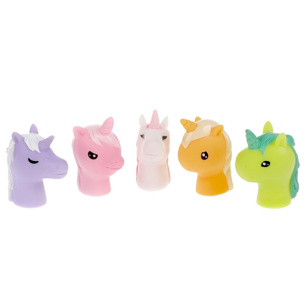 Игрушка пластизоль для ванны пальчиковый театр единорожки блистер ИГРАЕМ ВМЕСТЕ в кор.24шт