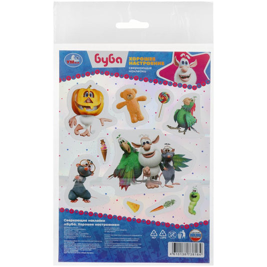 Буба. Сверкающие наклейки. 145х210мм. Умка в кор.500шт