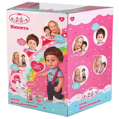 Кукла Никита, 6 функций, 40см, пьет, писает, плачет наст. слезами, с аксесс. в кор Карапуз в кор.4шт