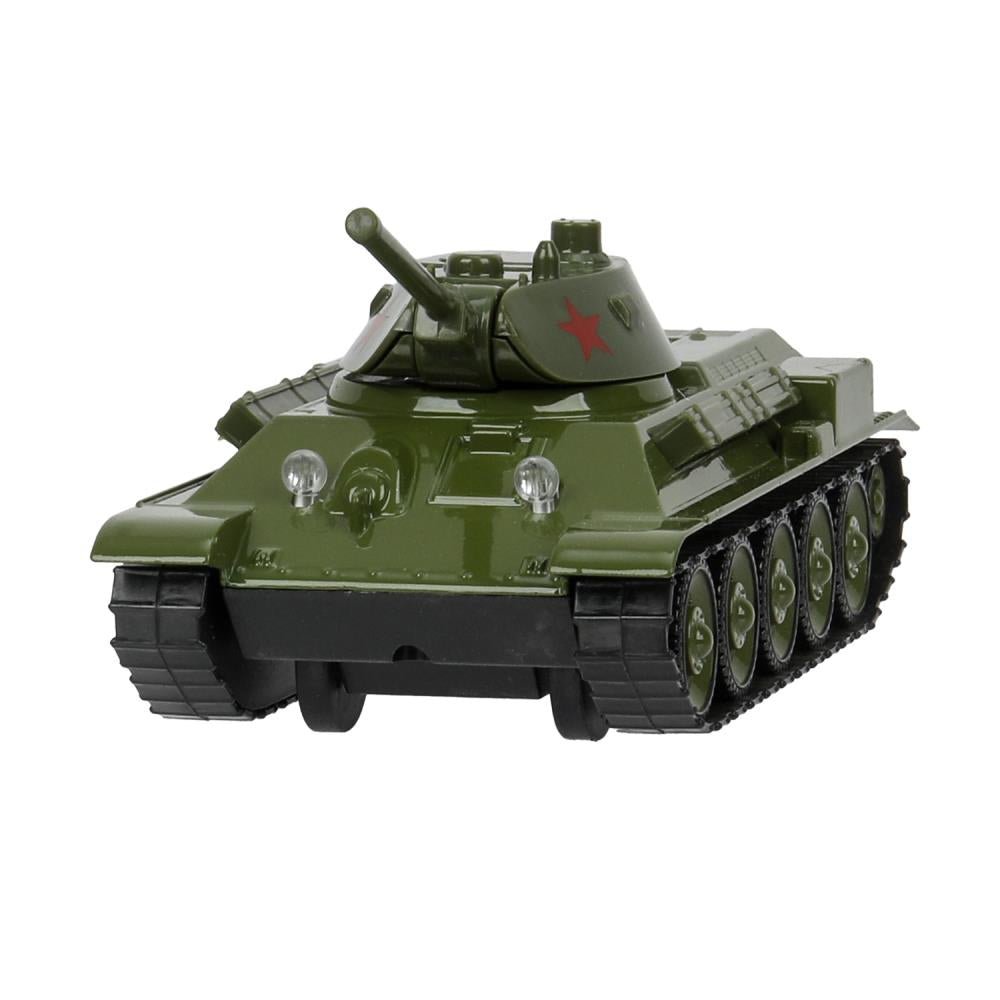Машина металл УРАЛВАГОНЗАВОД Т-90 ТАНК Т-34 12 см,зеленый,звезда, кор. Технопарк в кор.2*32шт