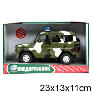 Машина инерц. военная, свет+звук, открыв. двери и багажник 9076-C в русс. кор. в кор.2*18шт