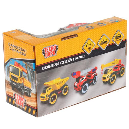 Machine en plastique de couleur unie, 15,5 cm, sac, podv. дет., инер.,кор. Parc technologique dans le cor.2*36шт