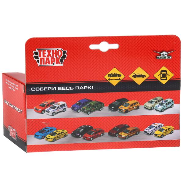 Машина металл UAZ patriot ПОЛИЦИЯ, 12 см, двери, багаж., инерц., кор. Технопарк в кор.2*24шт
