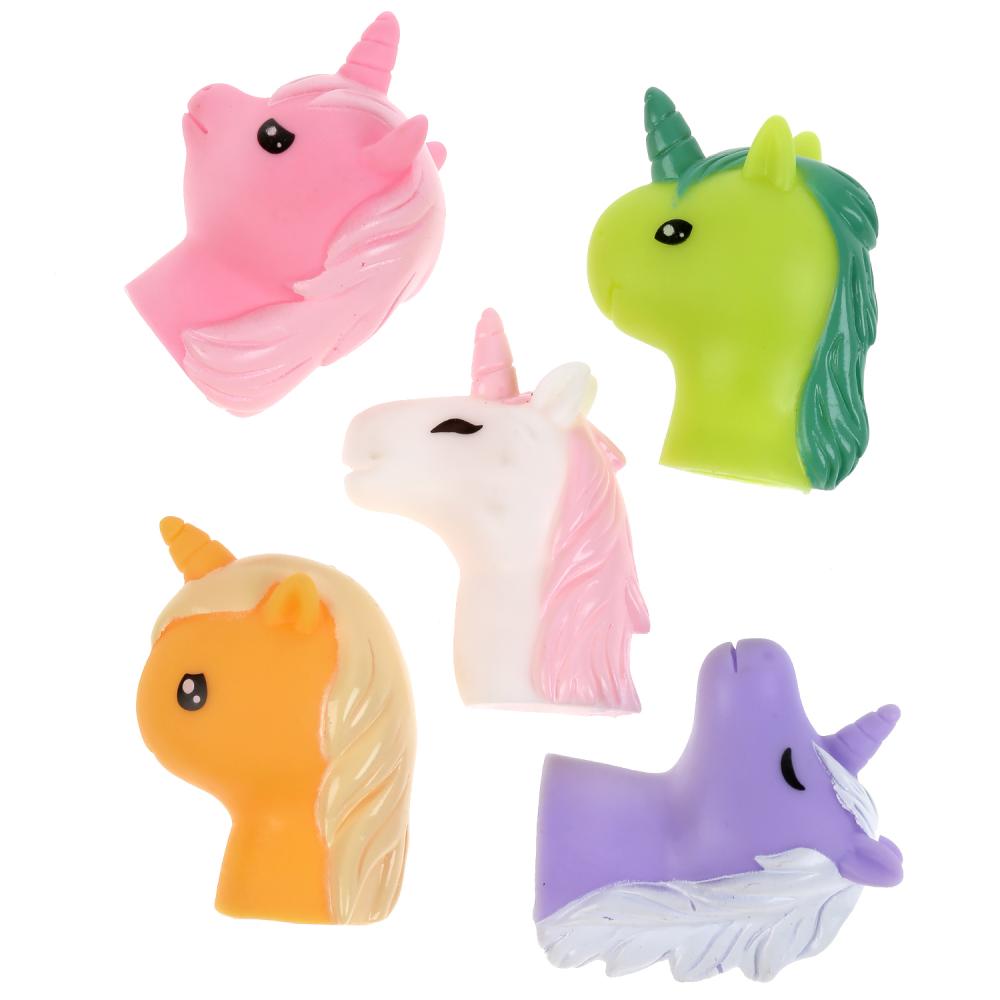 Игрушка пластизоль для ванны пальчиковый театр единорожки блистер ИГРАЕМ ВМЕСТЕ в кор.24шт