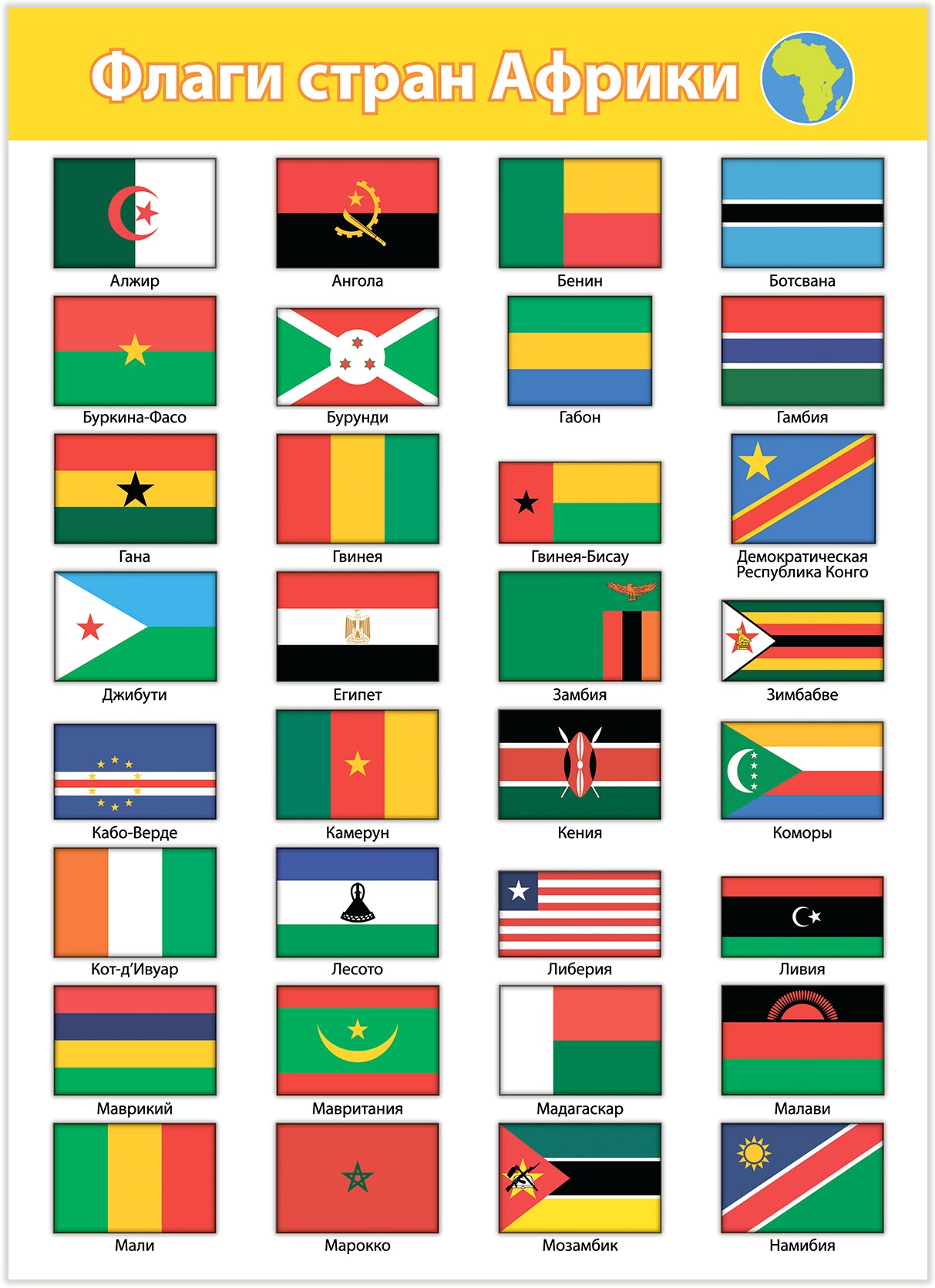 4127 Комплект плакатов. Флаги мира