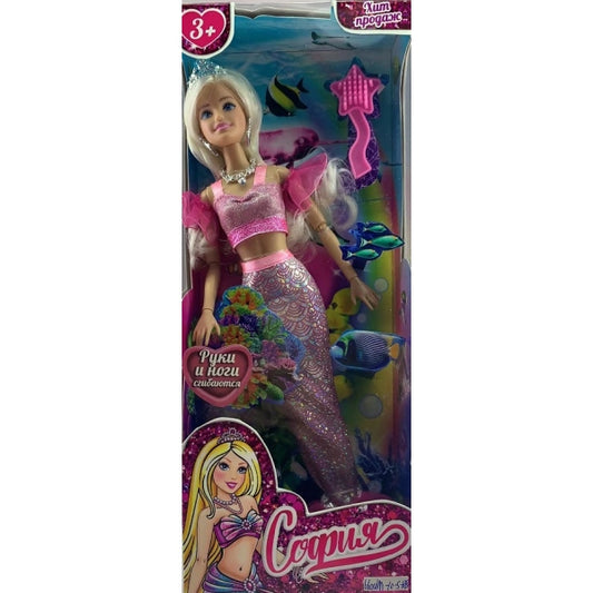 Кукла 29см София, руки и ноги сгиб, русалка, акс, кор КАРАПУЗ в кор.24шт