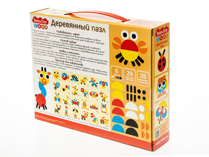 Пазл деревянный 29 эл Baby Toys Wood (35 картинок)