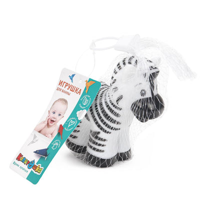 Игрушка пластизоль для ванны зебра, в сетке КАПИТОШКА в кор.2*144шт