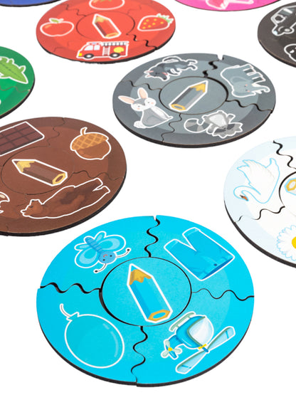 Пазлы из дерева. Mon premier paquet "Цвета" 60 эл