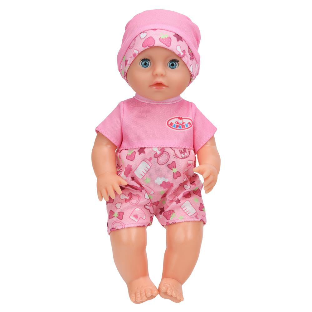 Пупс озвучка Шаинский музыка 25 см, пьет, пишет, закр. глазки, 4 акс КАРАПУЗ в кор.24шт