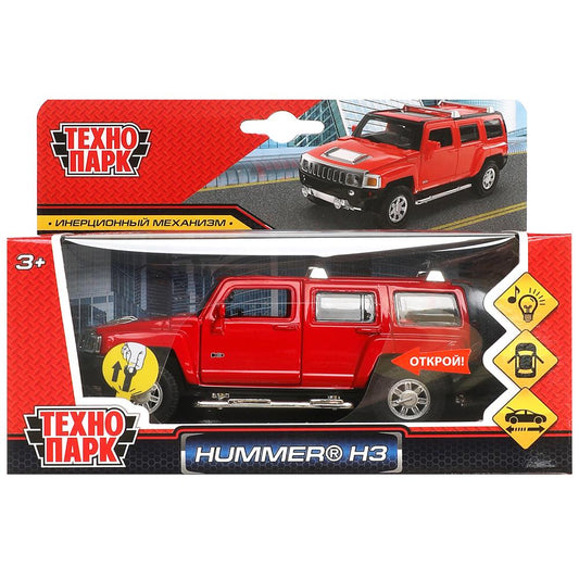 Машина металл свет-звук HUMMER h3, 14,4 см, двери, багажник, инерция Технопарк в кор.2*24шт