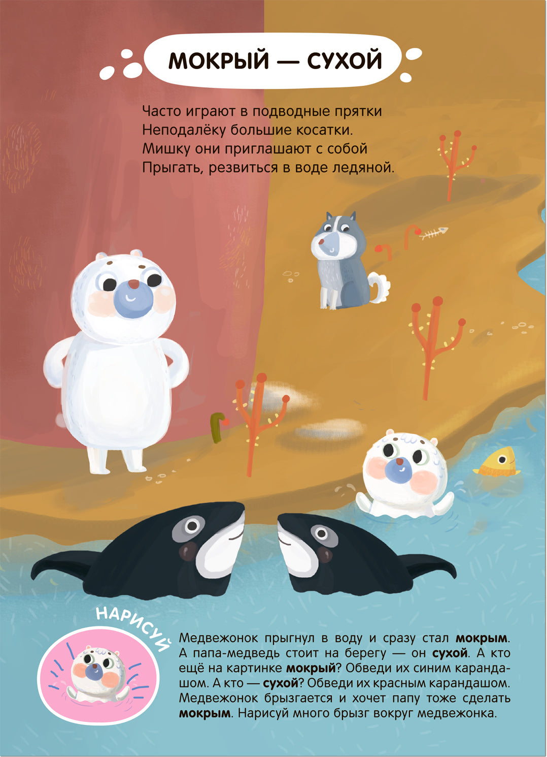 Задания и задачки для малышей 2+. Медвежонок на севере