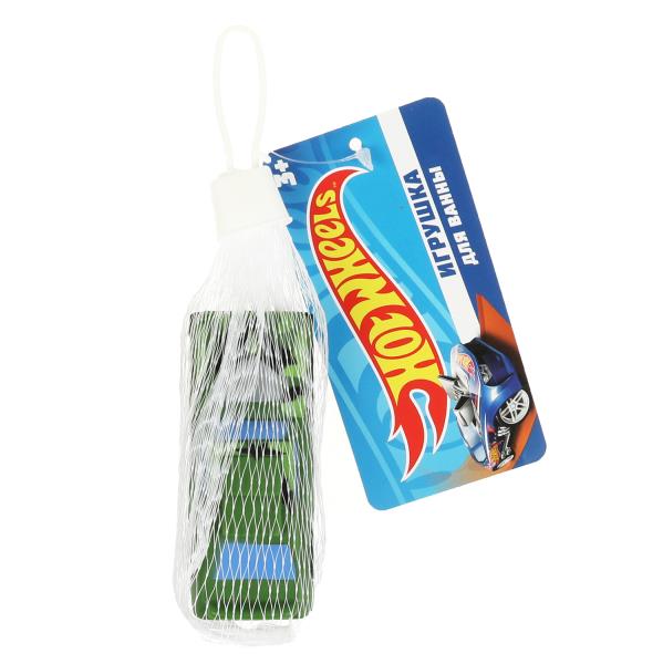 Игрушка для ванны зеленая машинка ХОТ ВИЛС 1 шт., сетка, хенгтег КАПИТОШКА в кор.200шт