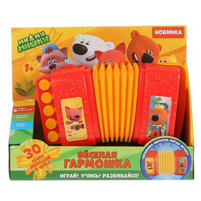 Музыкальная игрушка МИ-МИ-МИШКИ весёлая гармошка, на бат. свет+звук в русс. кор. Умка в кор.48шт
