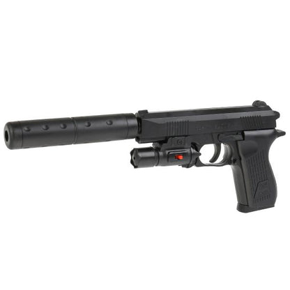 Pistolet (п) avec laser. прицелом, сглушителем, спульками K2119-D в кор. dans кор.120шт