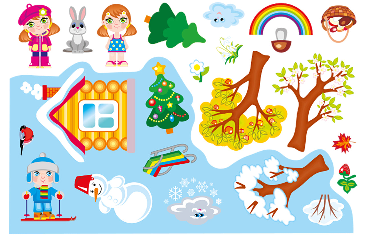 Игра магнитная "Времена года" Серия Магнитные истории (европодвес)