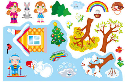 Игра магнитная "Времена года" Серия Магнитные истории (европодвес)