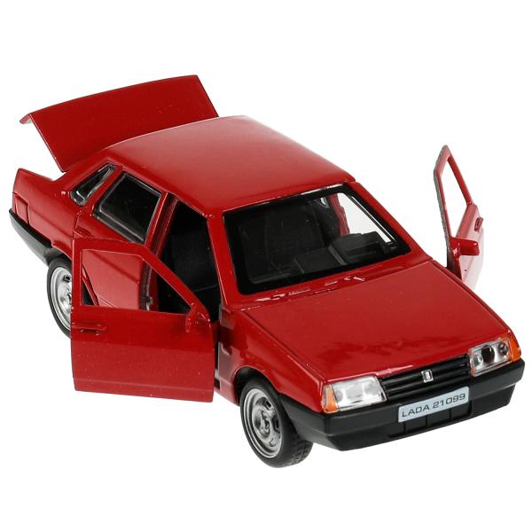21099-12-RD336381 Машина металл LADA-21099 "СПУТНИК" 12 см, двери, багажник, инерц, красный, кор. Техно