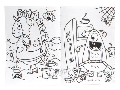 МОЯ РАСКРАСКА А4 чёрная. МОНСТРИКИ