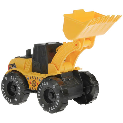Модель пластик свет-звук БУЛЬДОЗЕР 23 см, подв. дет, инерция, кор. Технопарк в кор.2*18шт