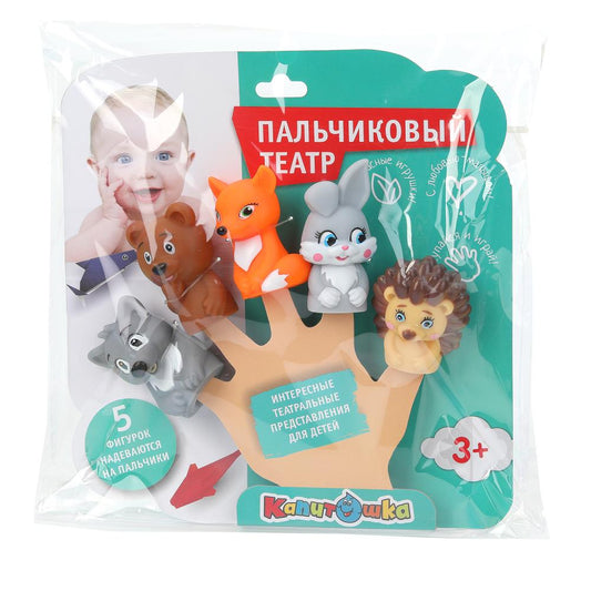 Игрушка пластизоль для купания пальчикового театра животных на блист. КАПИТОШКА в кор.2*96шт