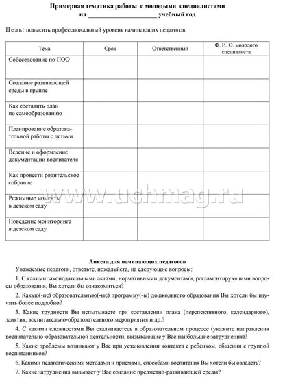 Журнал старшего воспитателя детского сада