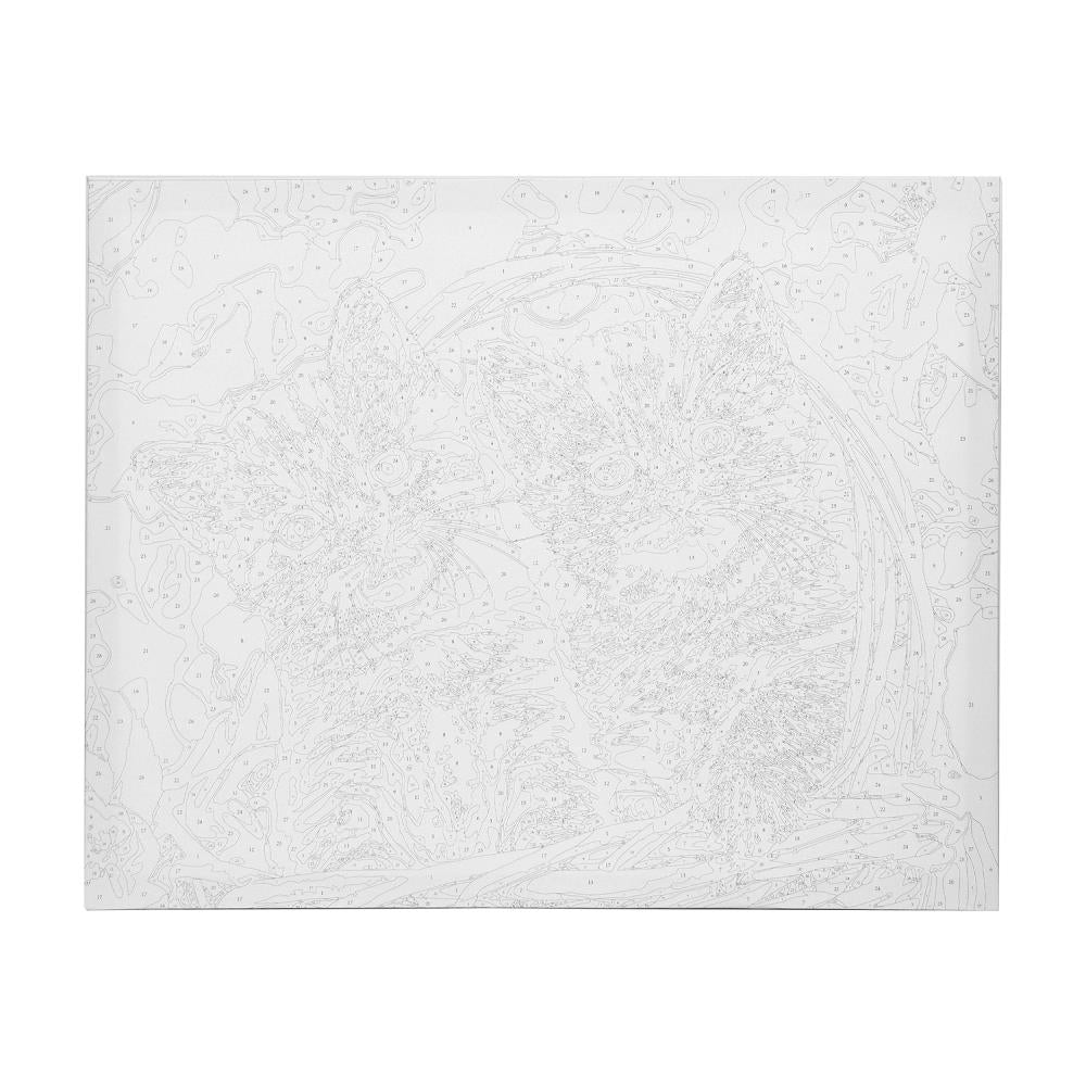 Холст по номерам 40*50 см котики МУЛЬТИ АРТ в кор.24шт