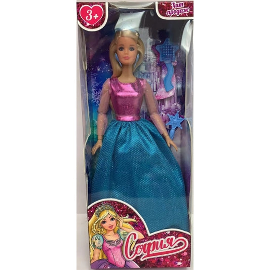 Кукла 29см София, руки и ноги сгиб., принцесса, акс, кор КАРАПУЗ в кор.24шт