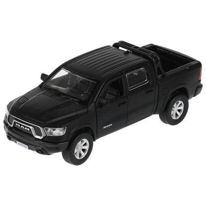 RAM1500-13MAT-BKМашина металл DODGE RAM 1500 REBEL МАТОВЫЙ 13 см, двер, баг, инер, чер, кор. Технопа
